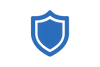 website icon of a shield in blue 